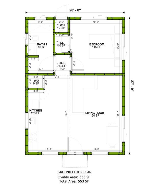 Adobe / Southwestern Floor Plan - Main Floor Plan #1106-130