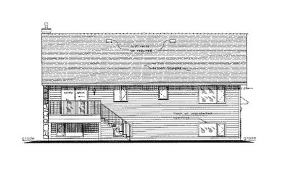Exterior - Rear Elevation for Traditional House Plan #18-4519 - 2 bed, 2 bath