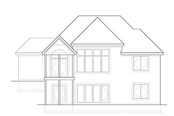 Exterior - Rear Elevation for Traditional House Plan #67-879 - 3 bed, 2.5 bath