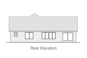 Exterior - Rear Elevation for Craftsman House Plan #53-573 - 3 bed, 2 bath