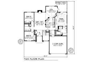 Floor Plan - Main Floor for Traditional House Plan #70-136 - 3 bed, 2 bath