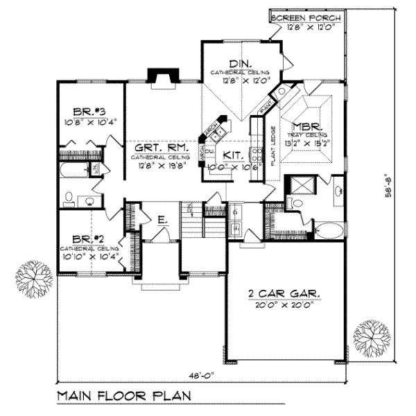 Traditional Floor Plan - Main Floor Plan #70-136