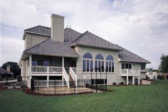 Exterior - Rear Elevation for European House Plan #72-169 - 3 bed, 4 bath