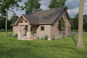 Exterior - Rear Elevation for European House Plan #17-2255 - 3 bed, 2.5 bath
