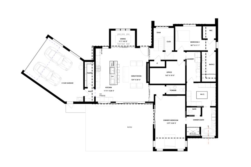 Dream House Plan - Floor Plan - Main Floor for Modern House Plan #1129-32 - 4 bed, 3.5 bath