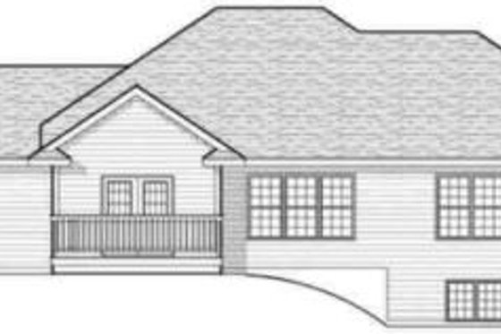 Exterior - Rear Elevation for Traditional House Plan #70-597 - 3 bed, 1.5 bath