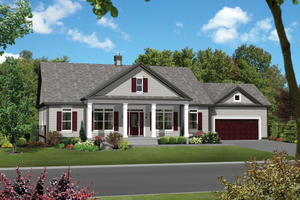 Country Exterior - Front Elevation Plan #25-4542
