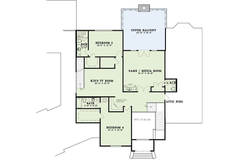 Architectural House Design - Floor Plan - Upper Floor for European House Plan #17-2489 - 4 bed, 4.5 bath