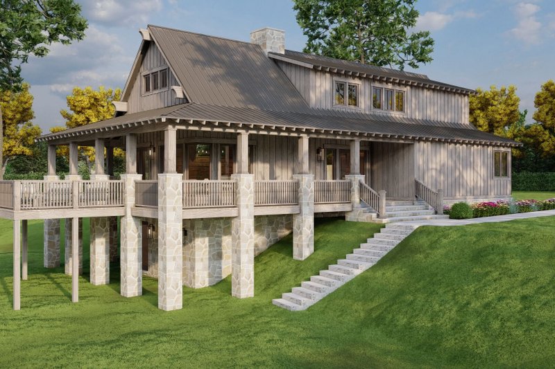 Dream House Plan - Exterior - Front Elevation 4 for Country House Plan #923-385 - 2 bed, 2 bath