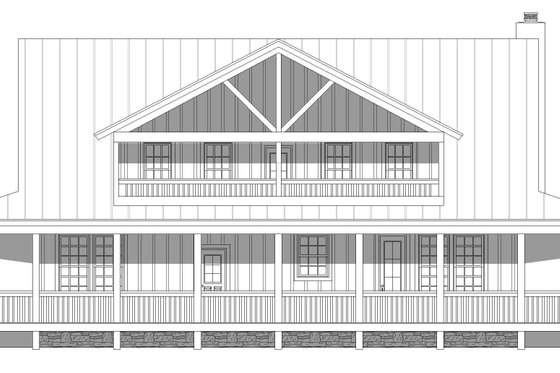 Exterior - Rear Elevation for Country House Plan #932-168 - 3 bed, 3 bath