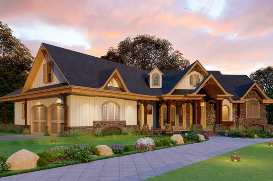 Exterior - Front Elevation 7 for Craftsman House Plan #54-415 - 3 bed, 2 bath