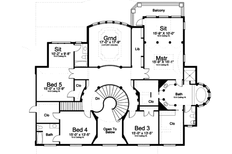 Home Plan - Classical Floor Plan - Upper Floor Plan #119-363