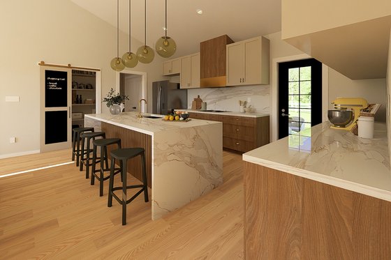 Interior - Kitchen 3 for Farmhouse House Plan #126-239 - 2 bed, 2 bath