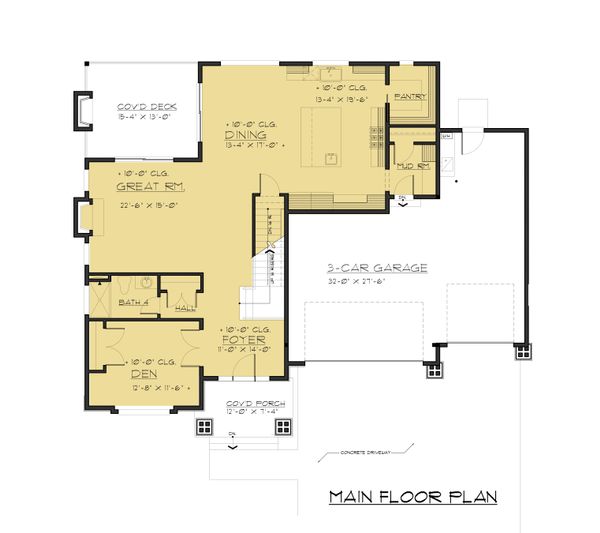 House Design - Contemporary Floor Plan - Main Floor Plan #1066-63
