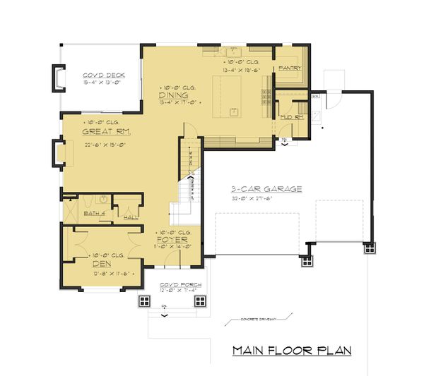 Contemporary Floor Plan - Main Floor Plan #1066-63