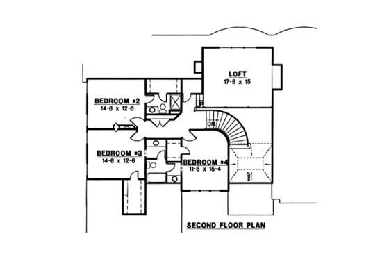 Floor Plan - Upper Floor House Plan #67-162 - 4 bed, 4 bath