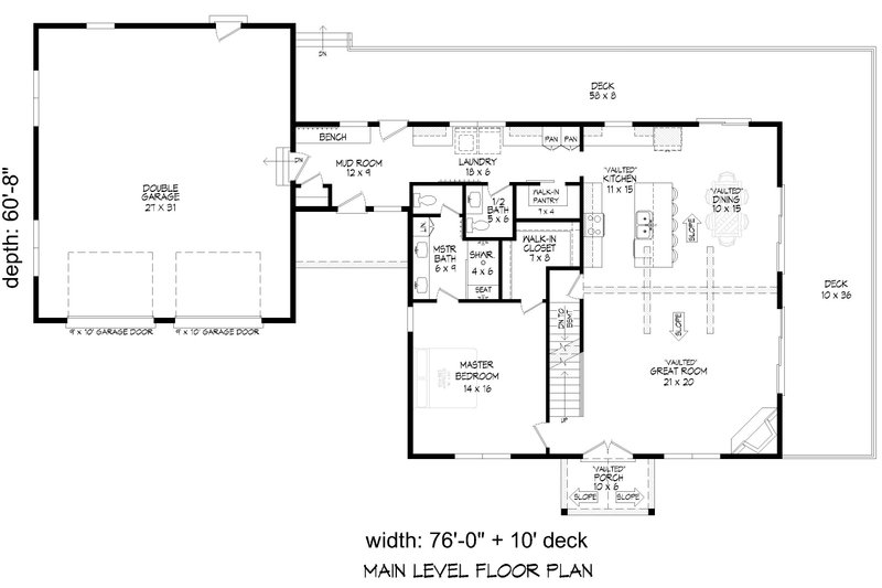 House Plan Design - Floor Plan - Main Floor for Farmhouse House Plan #932-1427 - 3 bed, 2 bath