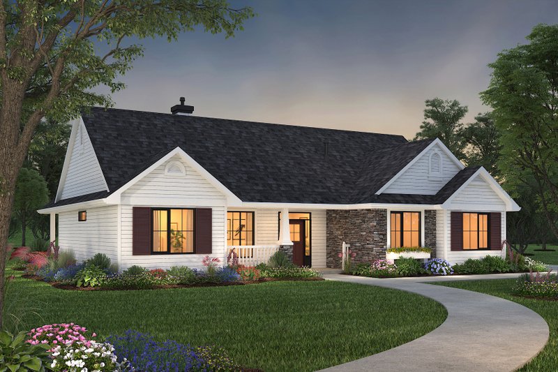 Home Plan - Ranch Exterior - Front Elevation Plan #18-1057