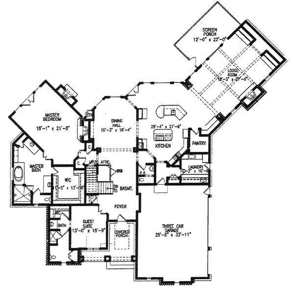 House Plan Design - Traditional Floor Plan - Main Floor Plan #54-149