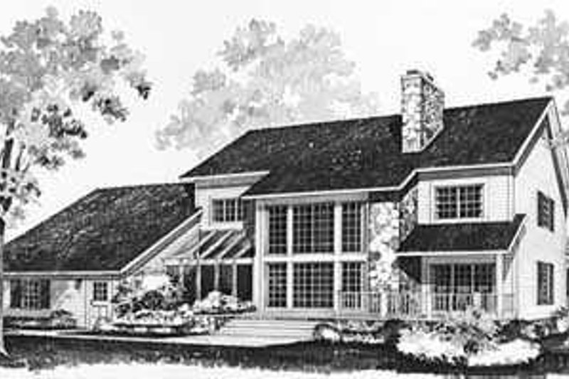 Home Plan - Exterior - Rear Elevation for Southern House Plan #72-191 - 3 bed, 3.5 bath