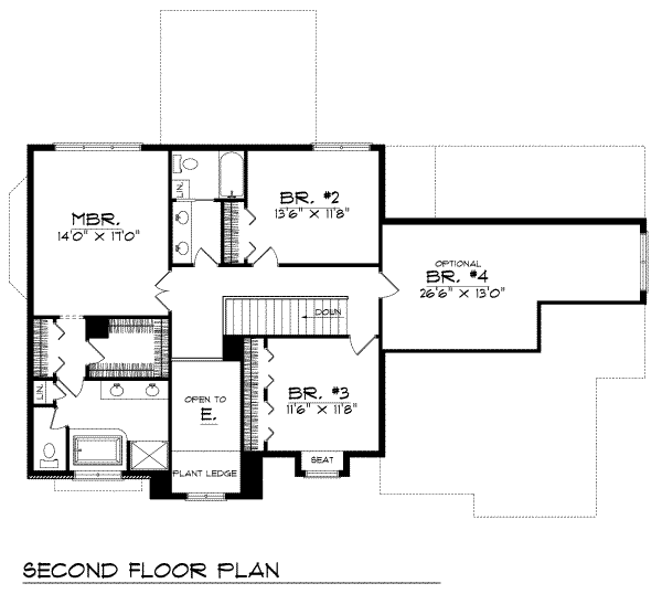 Architectural House Design - Traditional Floor Plan - Upper Floor Plan #70-433