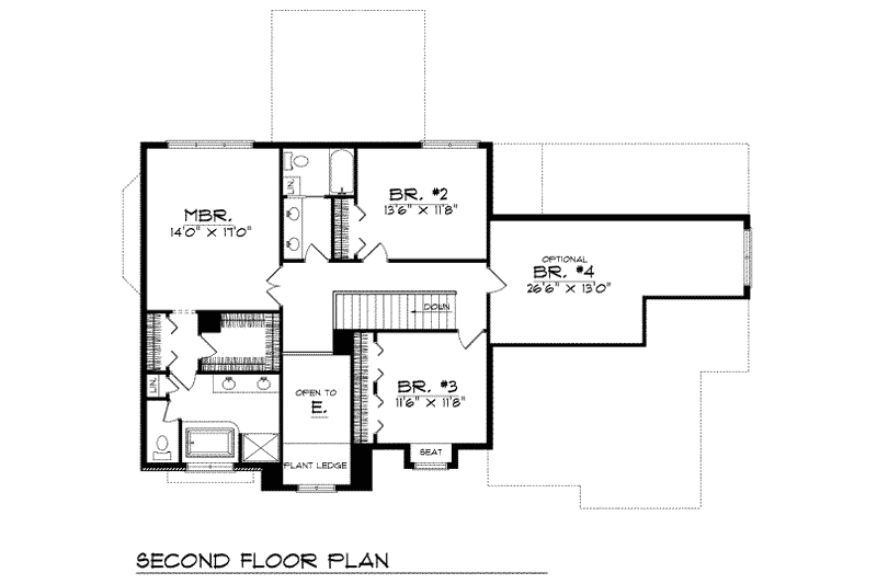 House Plan Design - Floor Plan - Upper Floor for Traditional House Plan #70-433 - 3 bed, 2.5 bath