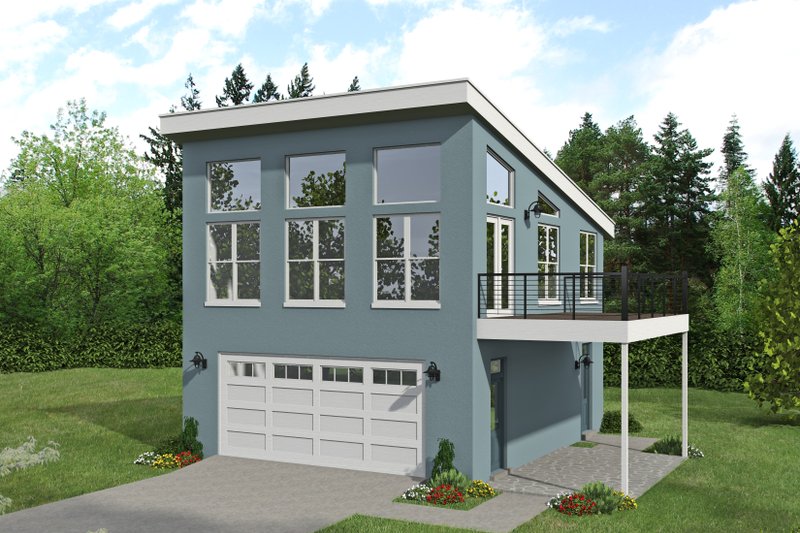 Architectural House Design - Contemporary Exterior - Front Elevation Plan #932-597