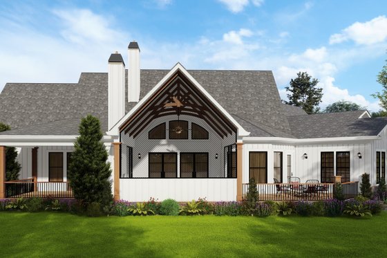 Exterior - Rear Elevation 2 for Craftsman House Plan #54-571 - 4 bed, 2.5 bath