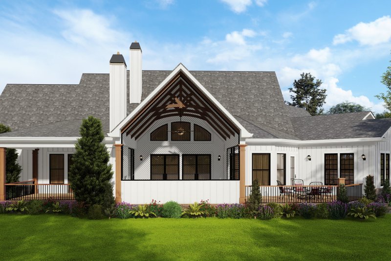 Dream House Plan - Exterior - Rear Elevation 2 for Craftsman House Plan #54-571 - 4 bed, 2.5 bath