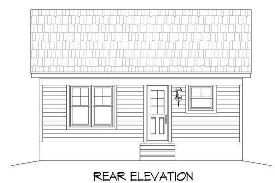 Exterior - Rear Elevation for Traditional House Plan #932-101 - 1 bed, 1 bath