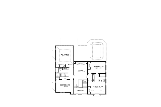 Floor Plan - Upper Floor for Traditional House Plan #424-292 - 4 bed, 3.5 bath