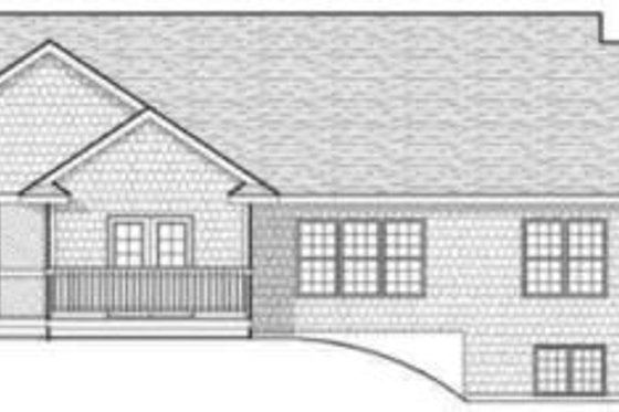 Exterior - Rear Elevation for Ranch House Plan #70-596 - 3 bed, 2.5 bath