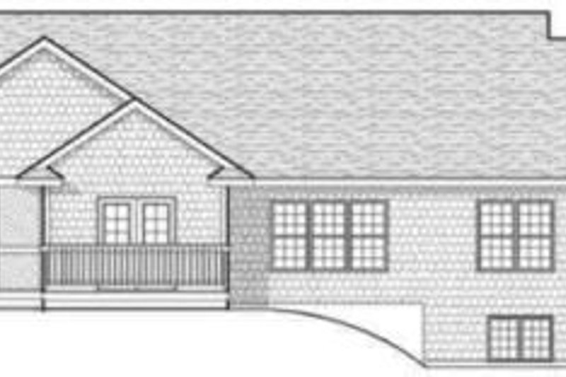 House Design - Exterior - Rear Elevation for Ranch House Plan #70-596 - 3 bed, 2.5 bath
