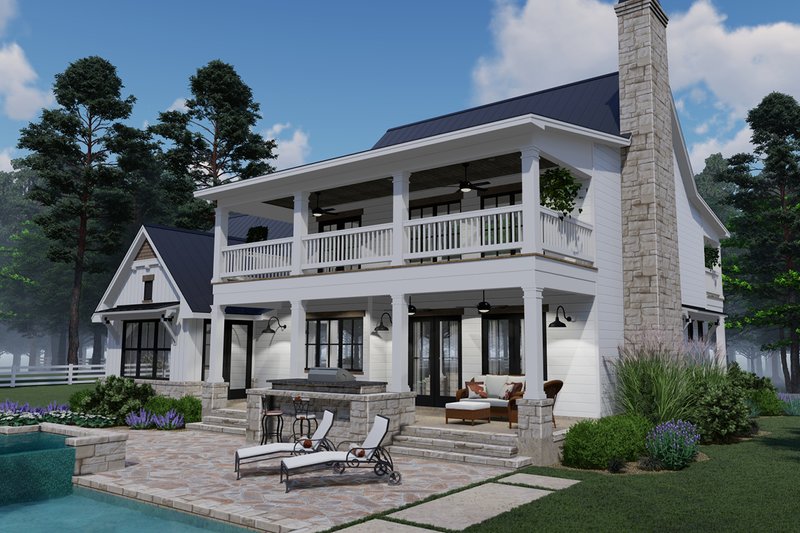 House Plan Design - Exterior - Rear Elevation 3 for Southern House Plan #120-260 - 3 bed, 2.5 bath