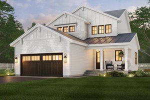 House Blueprint - Farmhouse Exterior - Front Elevation Plan #51-1470