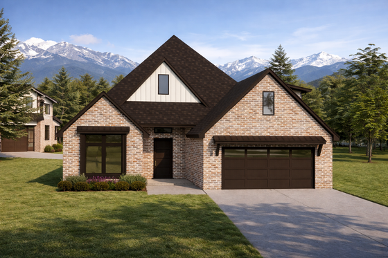 Exterior - Front Elevation 3 for Traditional House Plan #1119-3 - 4 bed, 3 bath