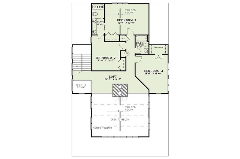 Dream House Plan - Floor Plan - Upper Floor for Country House Plan #17-3305 - 4 bed, 3 bath
