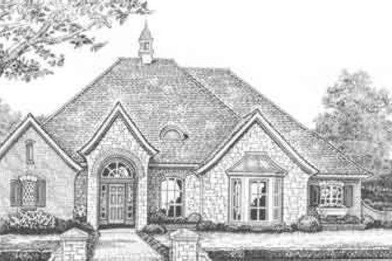 Exterior - Front Elevation for European House Plan #310-365 - 4 bed, 2.5 bath