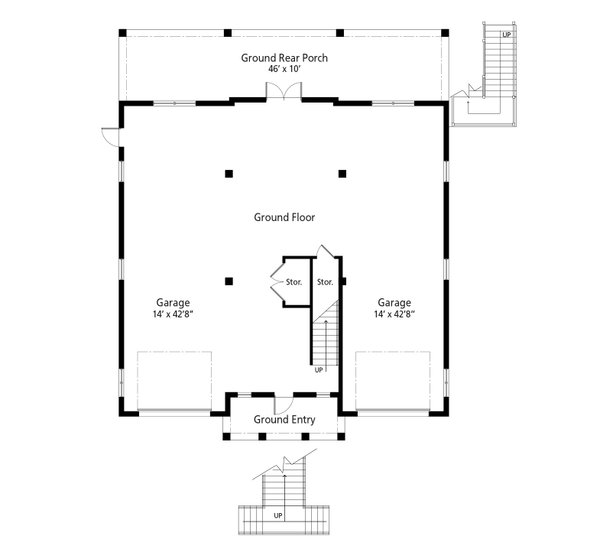 Cottage Floor Plan - Lower Floor Plan #938-154