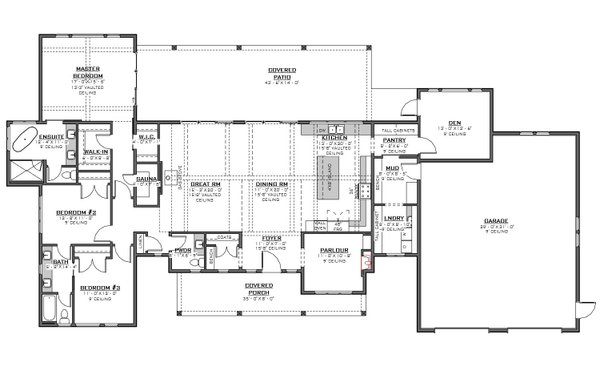 Architectural House Design - Ranch Floor Plan - Main Floor Plan #1086-13