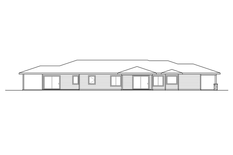 Home Plan - Exterior - Other Elevation for Prairie House Plan #124-1125 - 3 bed, 2 bath
