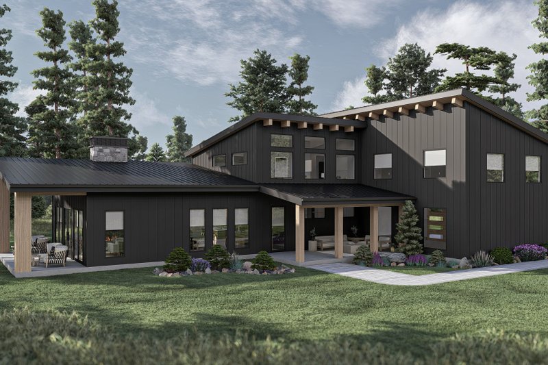 Dream House Plan - Modern Exterior - Front Elevation Plan #455-456