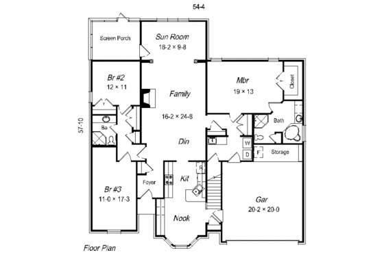 Floor Plan - Main Floor for European House Plan #329-238 - 3 bed, 2 bath