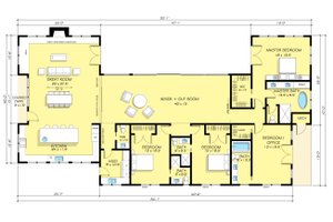 Floor Plan - Main Floor for Ranch House Plan #888-18 - 4 bed, 4.5 bath
