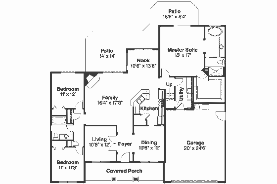 Floor Plan - Main Floor House Plan #124-561 - 3 bed, 2 bath