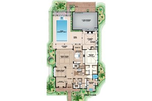 Floor Plan - Main Floor for Beach House Plan #27-486 - 5 bed, 7 bath