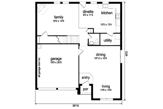 Floor Plan - Main Floor for Traditional House Plan #84-385 - 4 bed, 2.5 bath