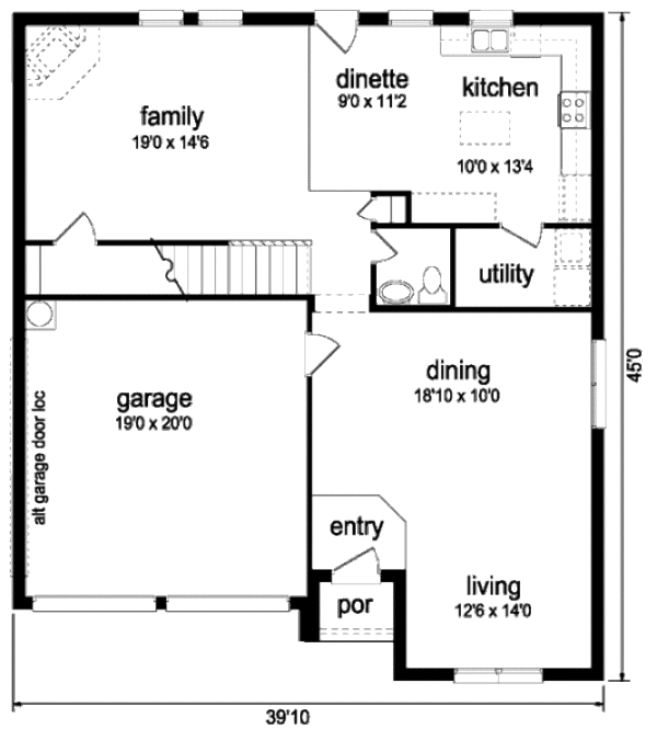 Home Plan - Traditional Floor Plan - Main Floor Plan #84-385