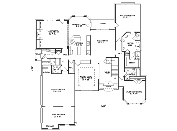 European Floor Plan - Main Floor Plan #81-400