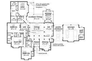 Floor Plan - Main Floor for European House Plan #45-379 - 5 bed, 4.5 bath